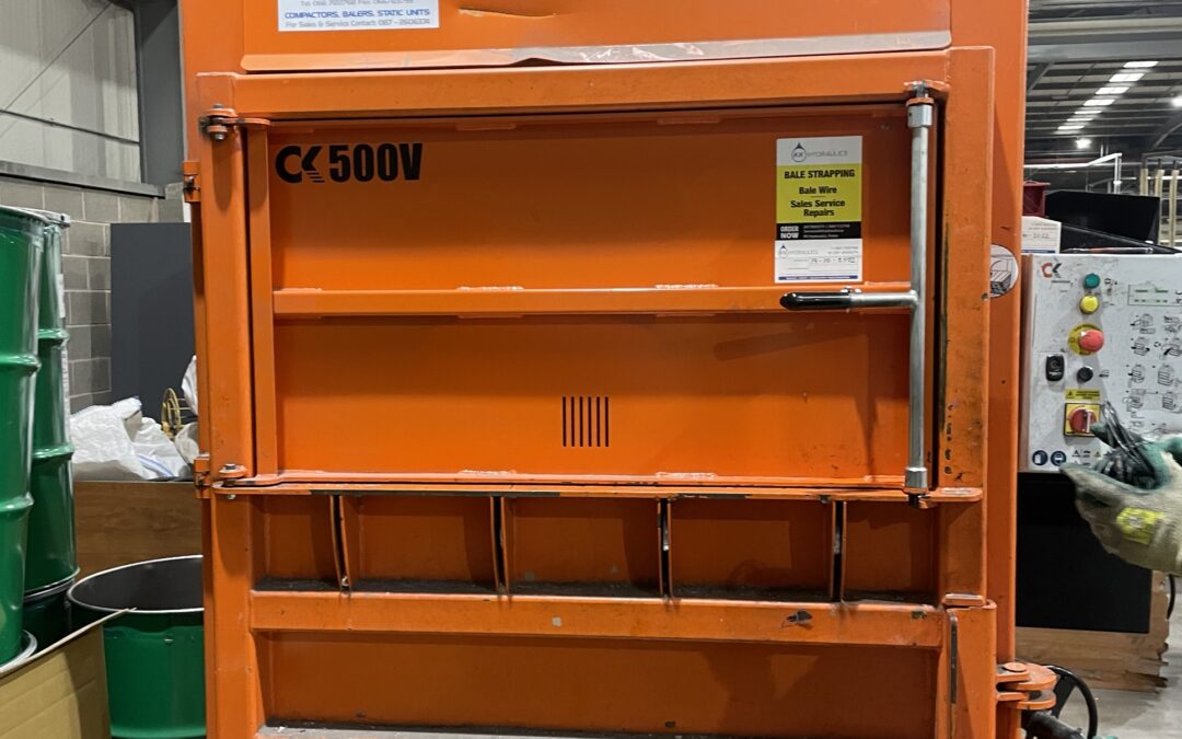 CK 500V mill-size vertical baler for LDPE film and cardboard